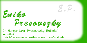 eniko presovszky business card